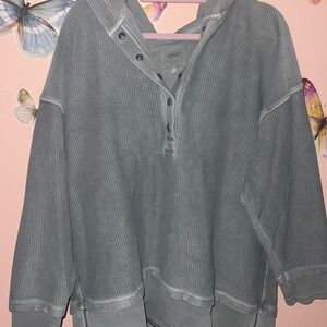 Aerie Gray V-Neck Sweater
